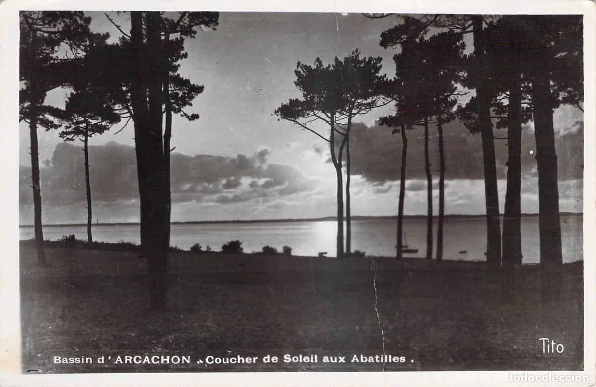 Postkarten: Postal de Puesta de Sol en Bassin d'Arcachon, Les Abatilles