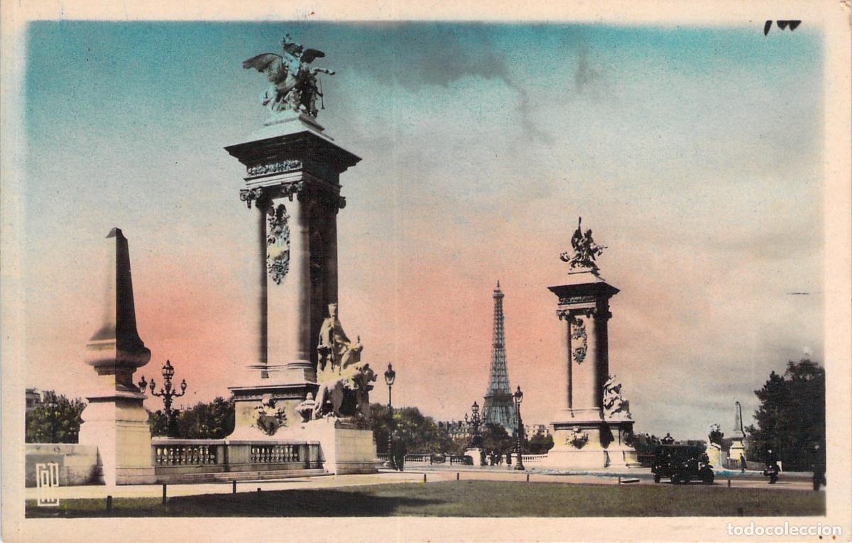Postkarten: Postal de Par&iacute;s: El Puente Alejandro III y la Torre Eiffel
