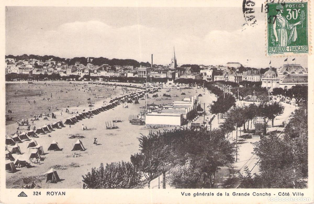 Postkarten: Postal de la vista general de la Grande Conche en Royan