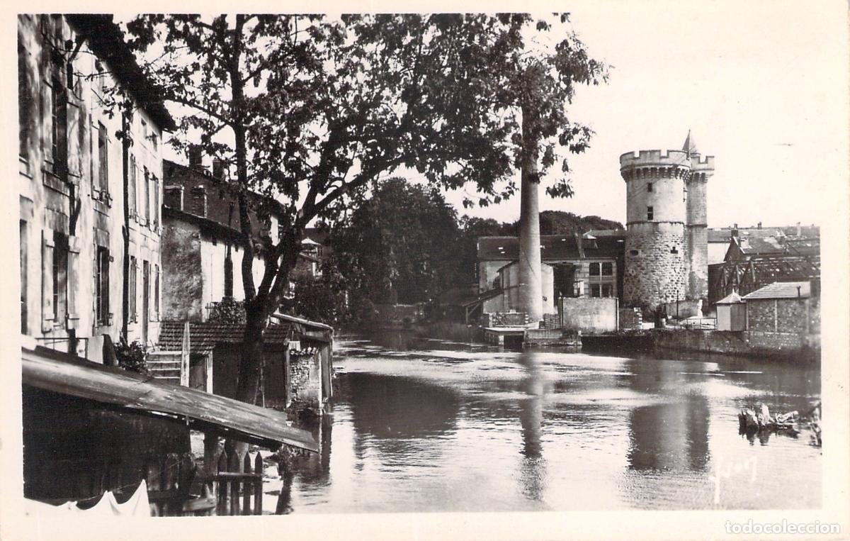 Postkarten: Postal de Ligny-en-Barrois con el r&iacute;o Ornain y la Torre de Luxemburgo