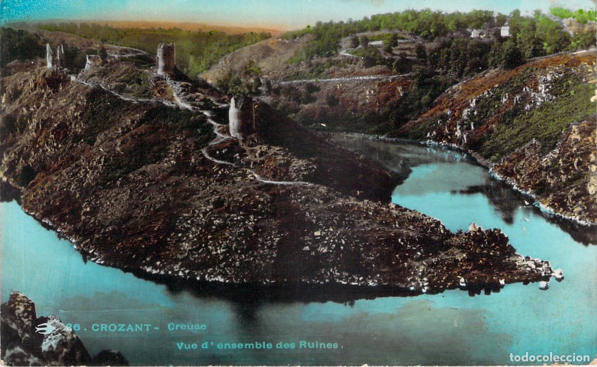 Postkarten: Postal de las Ruinas de Crozant en la regi&oacute;n de Creuse