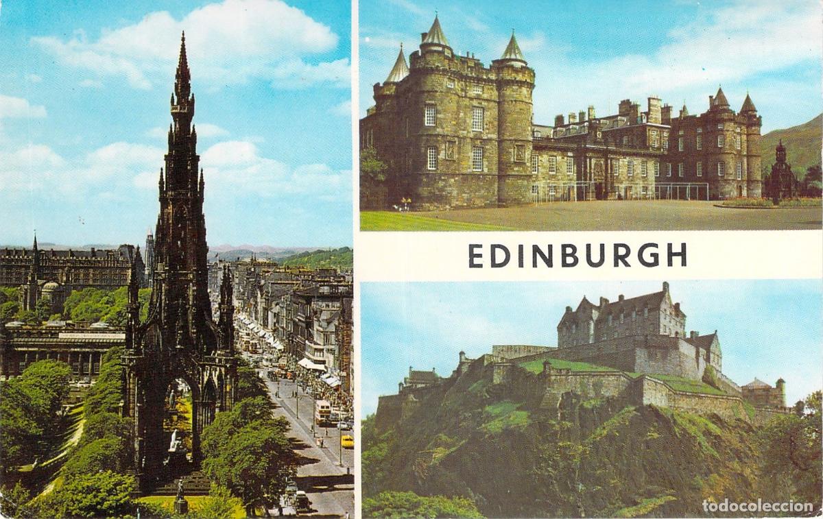 Postkarten: Postal de Edimburgo, Escocia: Monumentos y Castillo