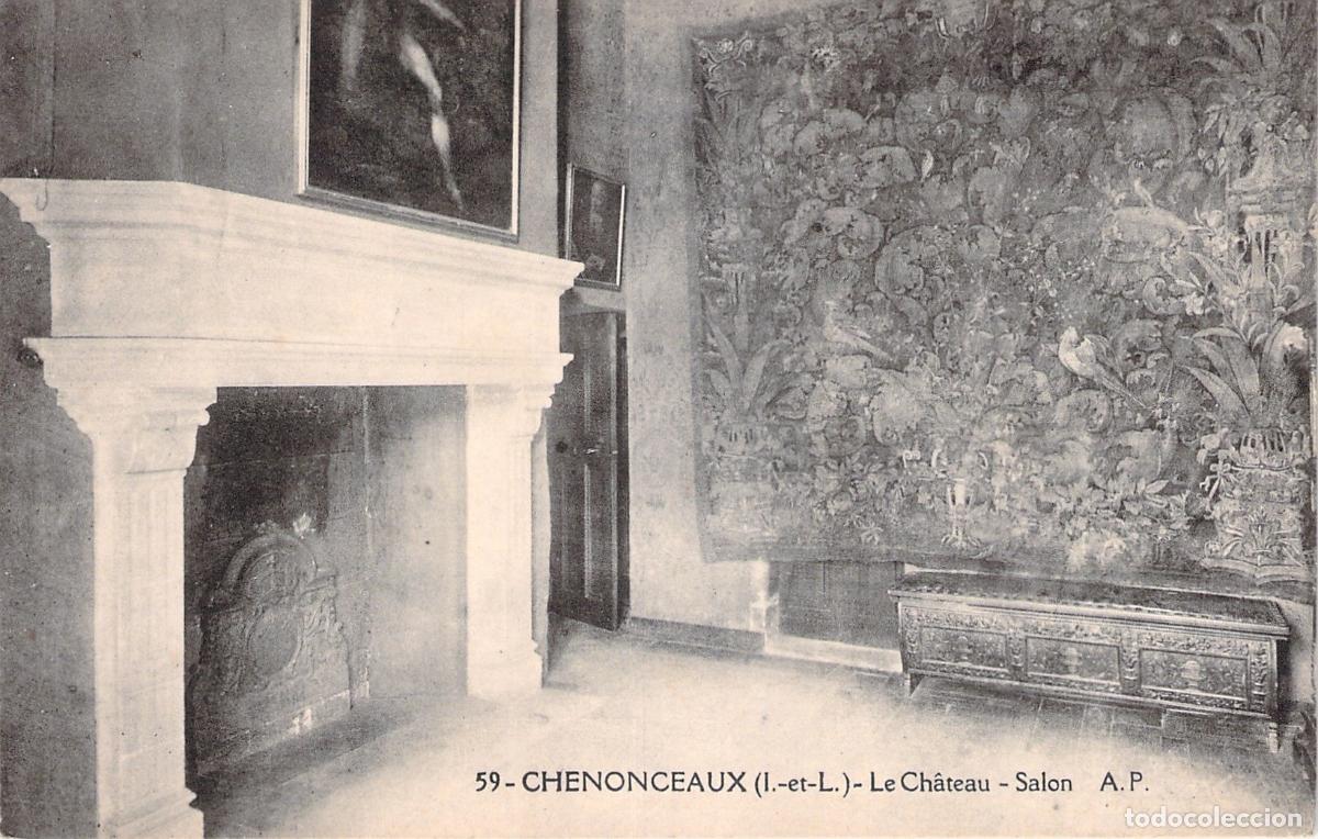 Postkarten: Postal del Castillo de Chenonceaux Interior del Salon Francia