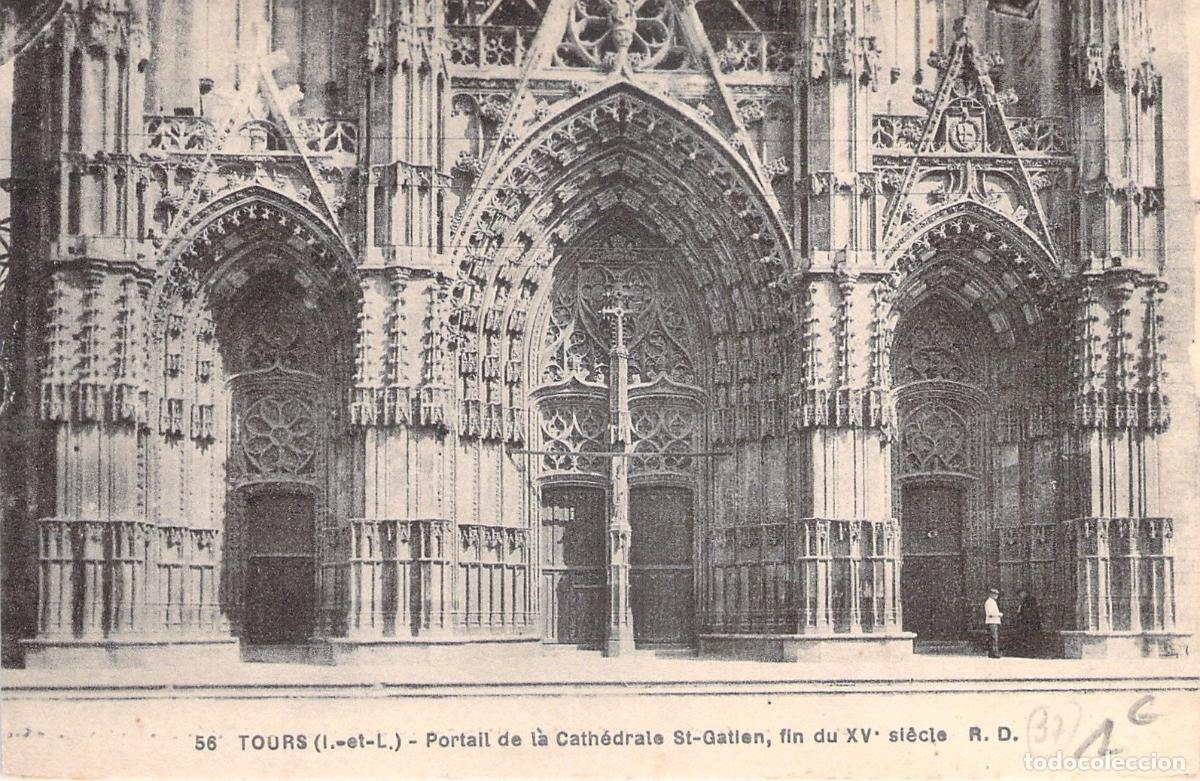 Postkarten: Postal de la Catedral de San Gatien en Tours, Francia