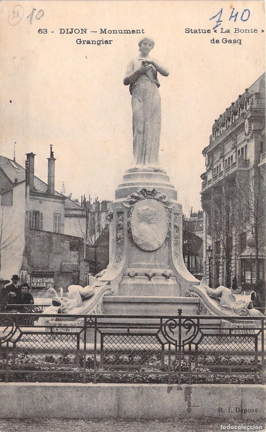 Postkarten: Postal de Dijon, Monumento La Bont&eacute; en la plaza Grangier