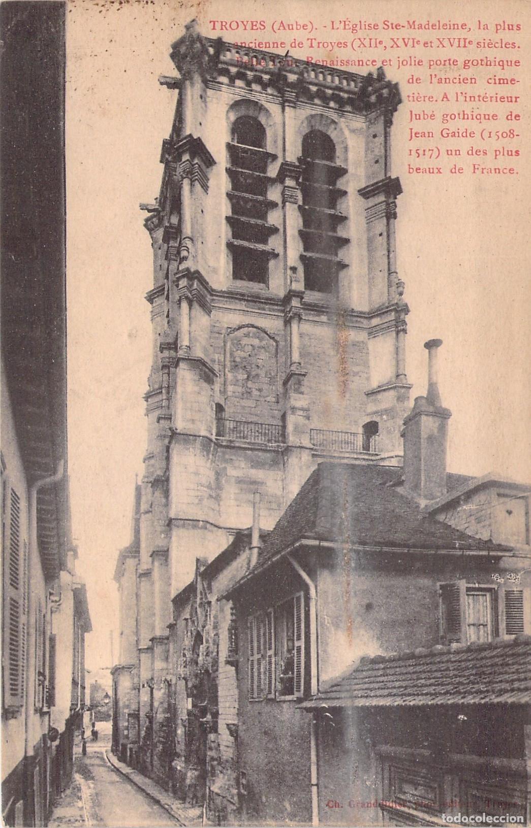 Postales: Postal de la Iglesia Sainte-Madeleine en Troyes, Francia