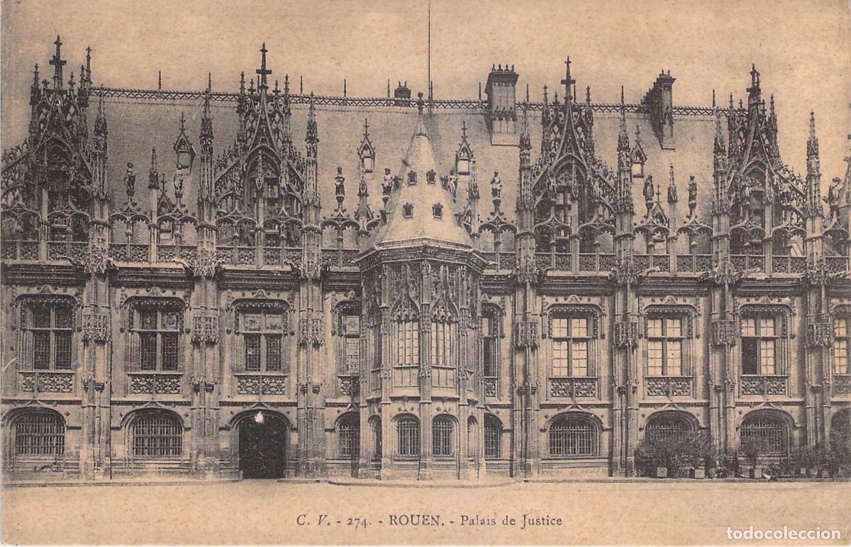 Postkarten: Postal de Rouen, Palacio de Justicia, arquitectura g&oacute;tica