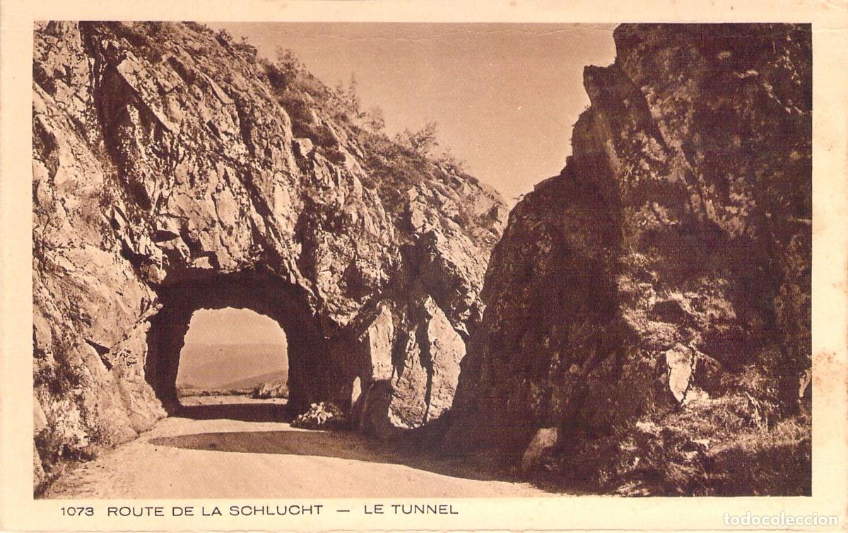 Postkarten: Postal de Route de la Schlucht en Alsacia, T&uacute;nel de monta&ntilde;a