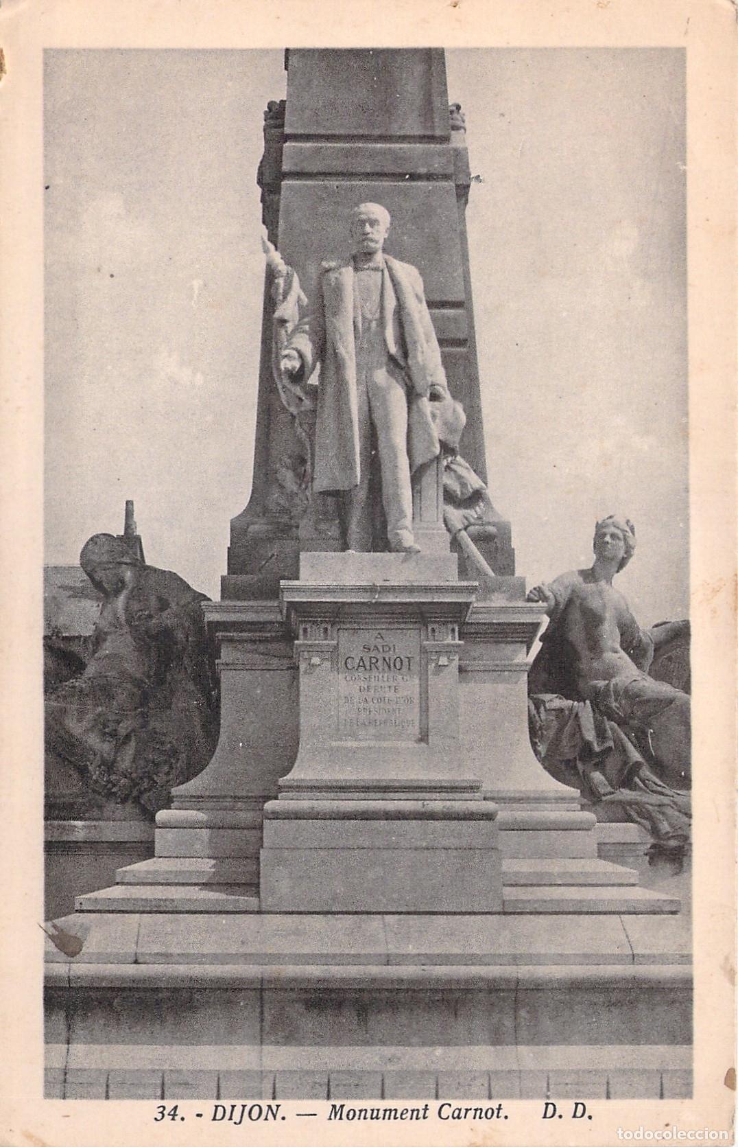 Cartoline: Postal de Dijon Francia Monumento a Sadi Carnot