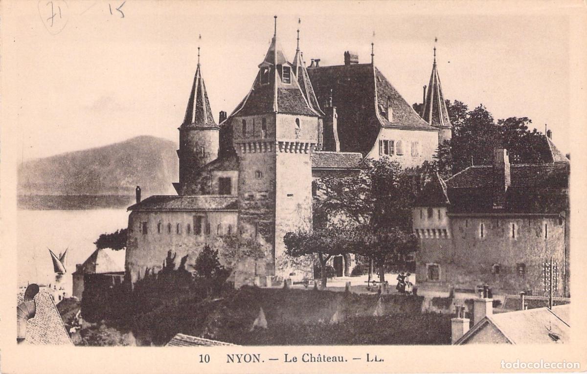 Postkarten: Postal de Nyon, Castillo del Lago Lem&aacute;n, Suiza