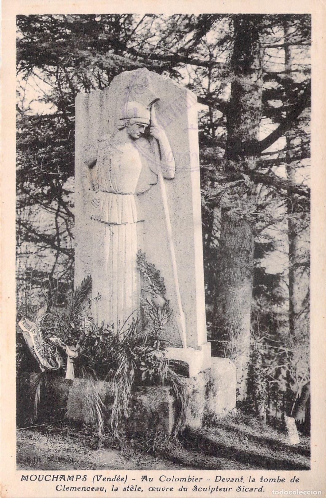 Postkarten: Postal de la tumba de Clemenceau en Mouchamps, Francia
