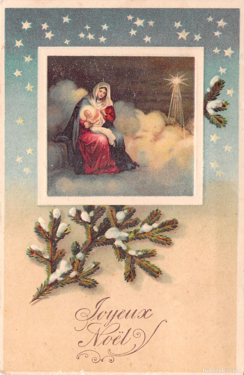Cartoline: Postal de Navidad con Virgen Maria y Ni&ntilde;o Jesus