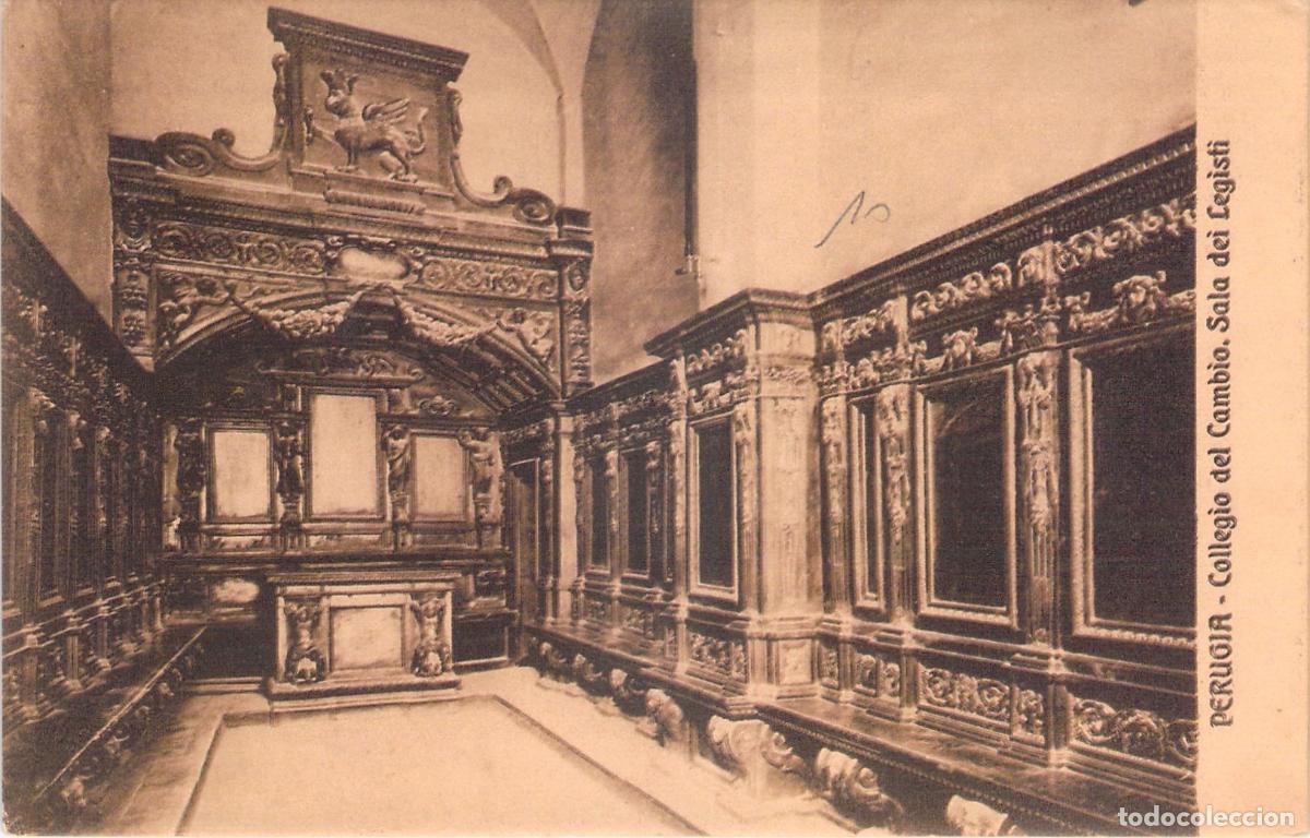 Postkarten: Postal de la Sala dei Legisti en el Collegio del Cambio, Perugia