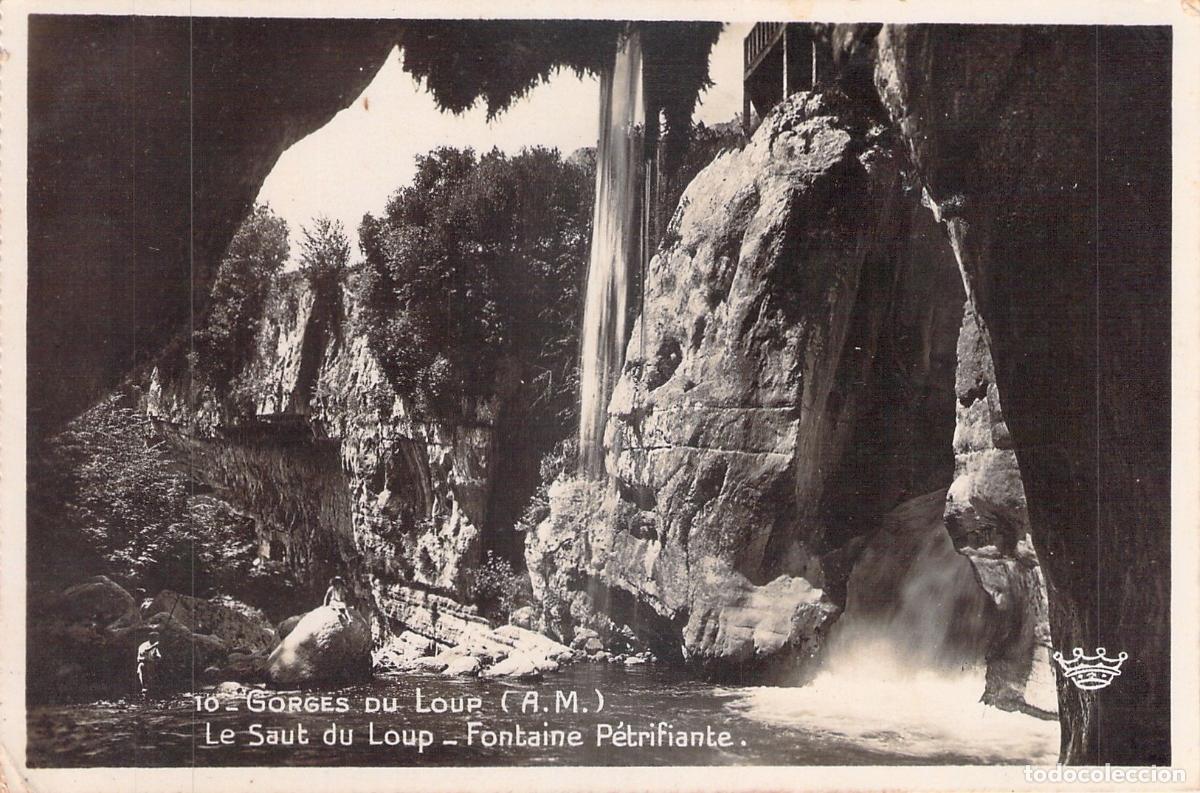 Postkarten: Postal de Gorges du Loup, Le Saut du Loup y Fontaine P&eacute;trifiante en Francia