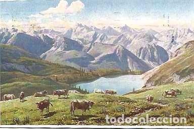 Postais: Alemania & Vista del Lago Seealp, Pintura de R.Reschreiter,, PUB Babeurre Wedelweiss, Lisboa 1931 (3