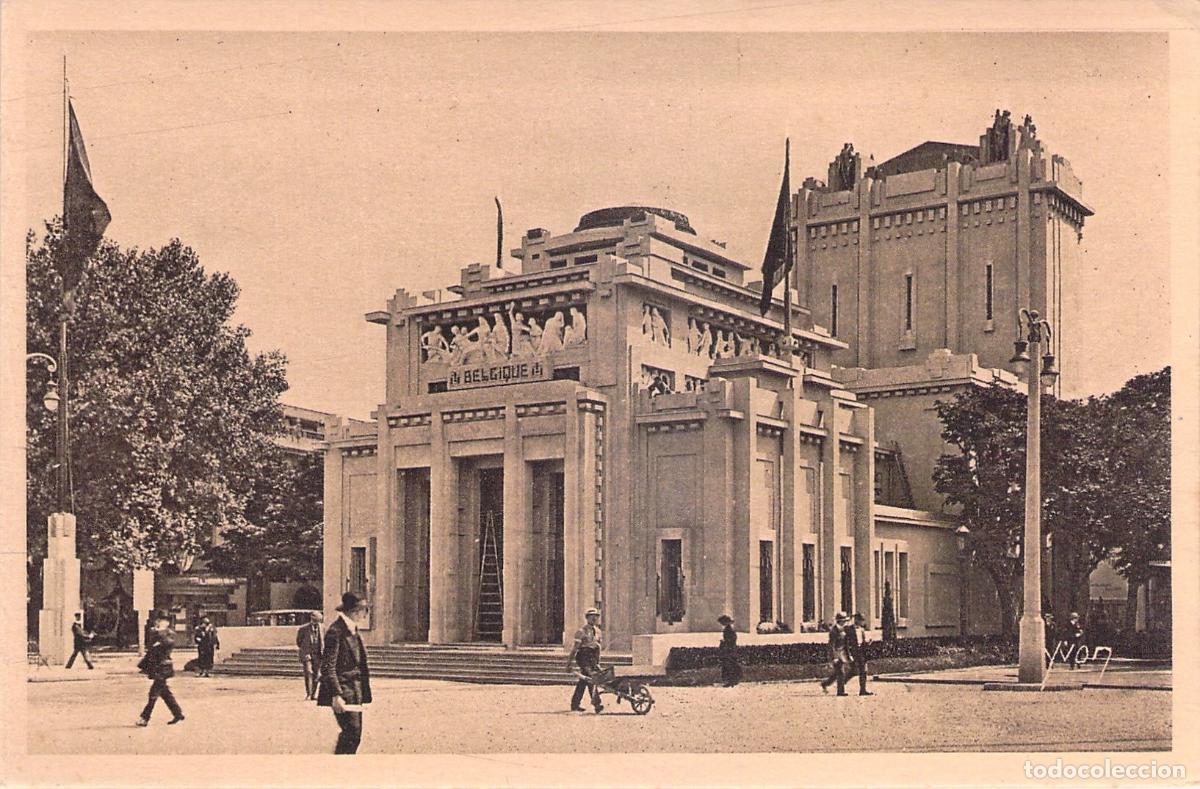 Postales: Postal Exposici&oacute;n Internacional de Artes Decorativas de Par&iacute;s Pabell&oacute;n B&eacute;lgica