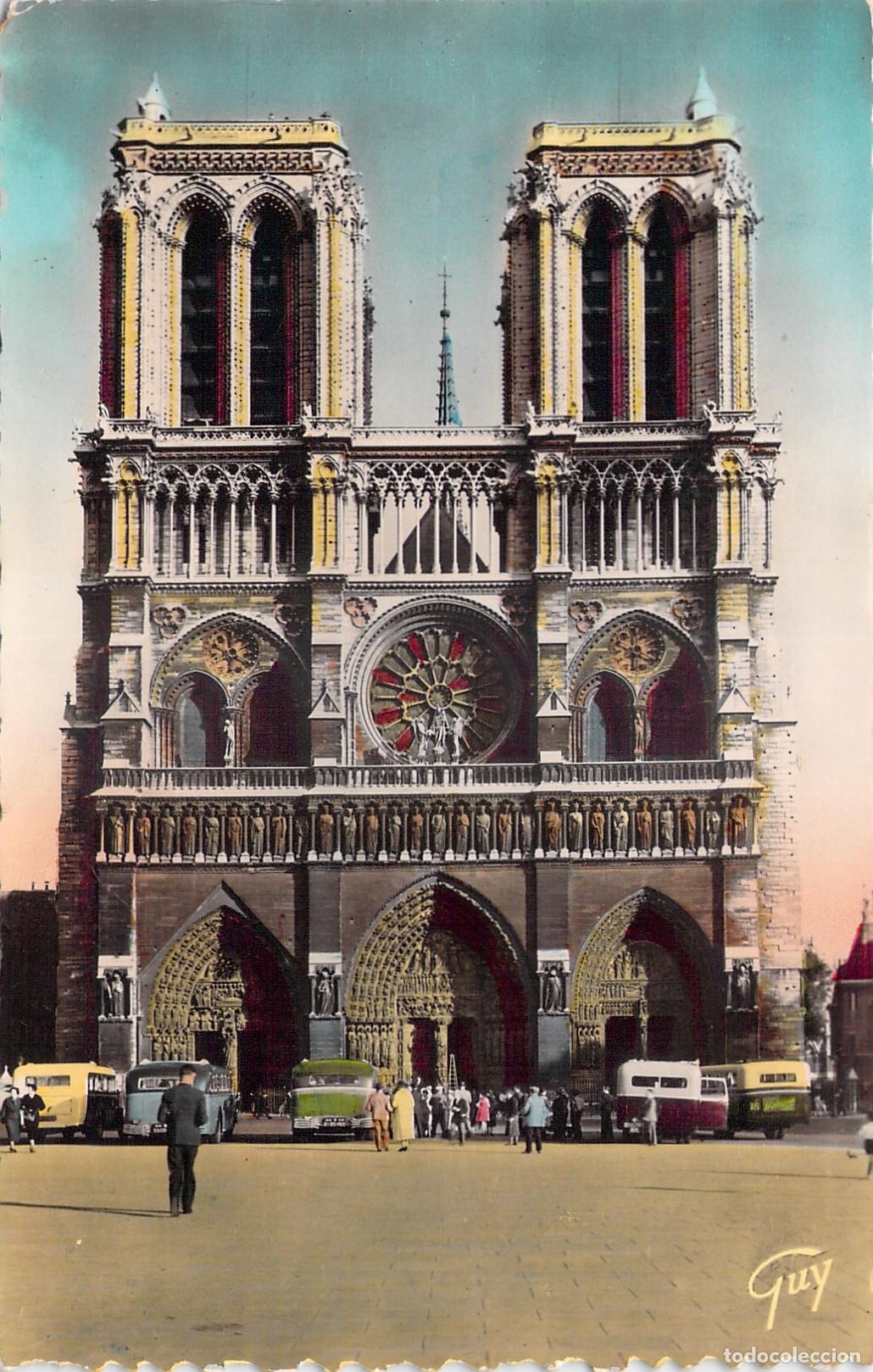 Postales: Postal de la fachada de la Catedral de Notre-Dame en Par&iacute;s