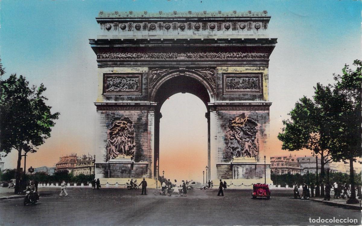 Postkarten: Postal de Paris: El imponente Arc de Triomphe