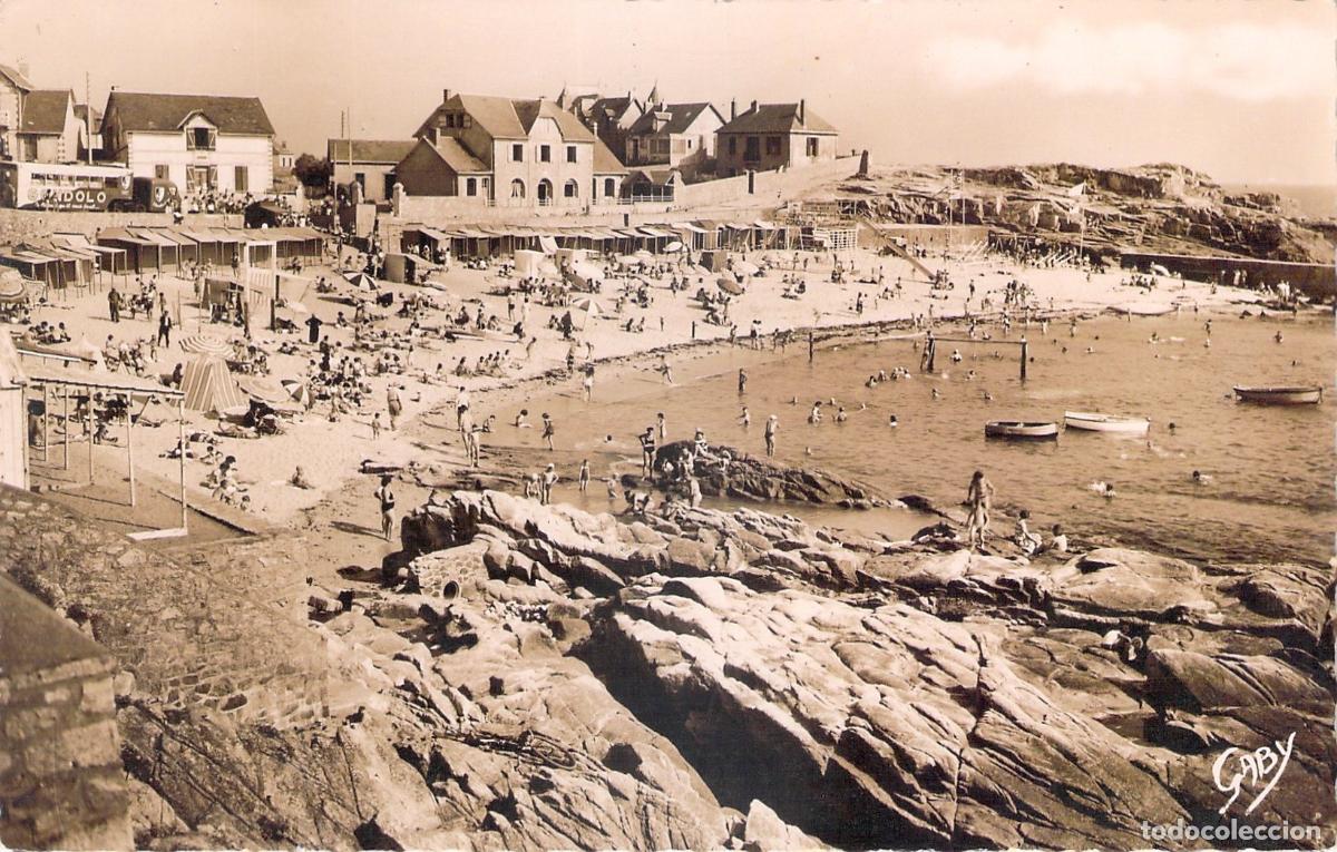 Postales: Postal de la playa de Batz-sur-Mer, Francia