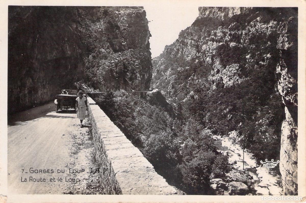 Postales: Postal de Gorges du Loup, Francia, paisaje de monta&ntilde;a y carretera