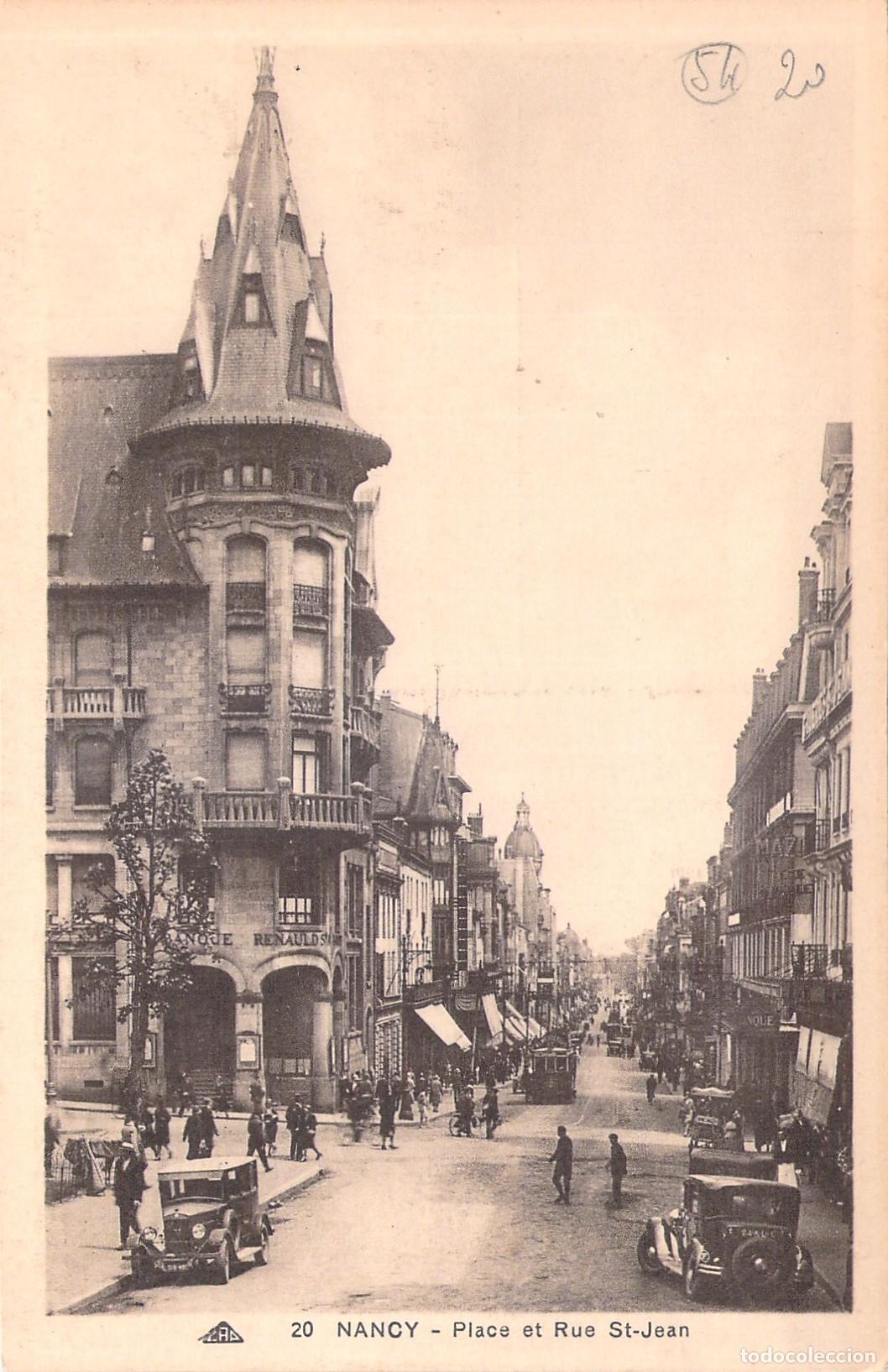 Postkarten: Postal de Nancy, Place et Rue St-Jean, Francia