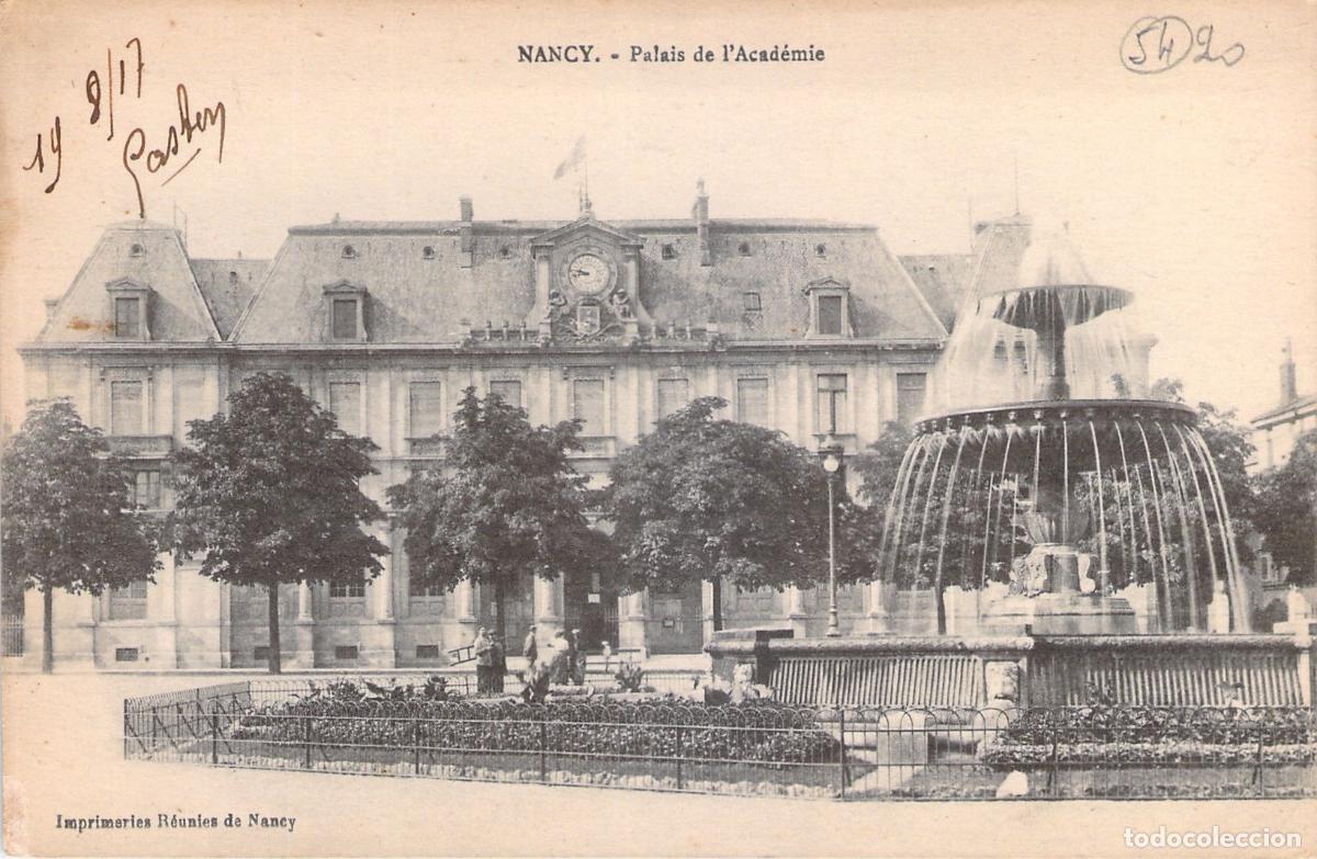 Cartoline: Postal de Nancy Palais de l'Acad&eacute;mie con Fuente