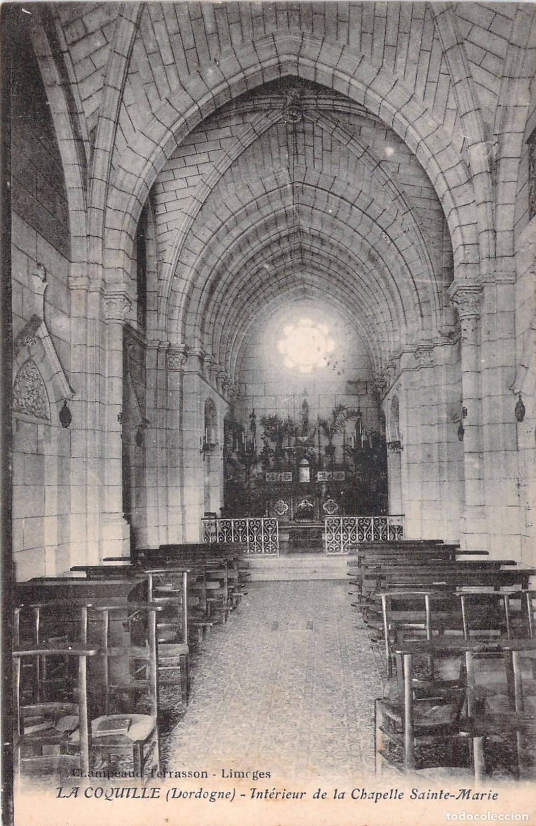 Postais: Postal de la Capilla Sainte-Marie en La Coquille, Dordogne