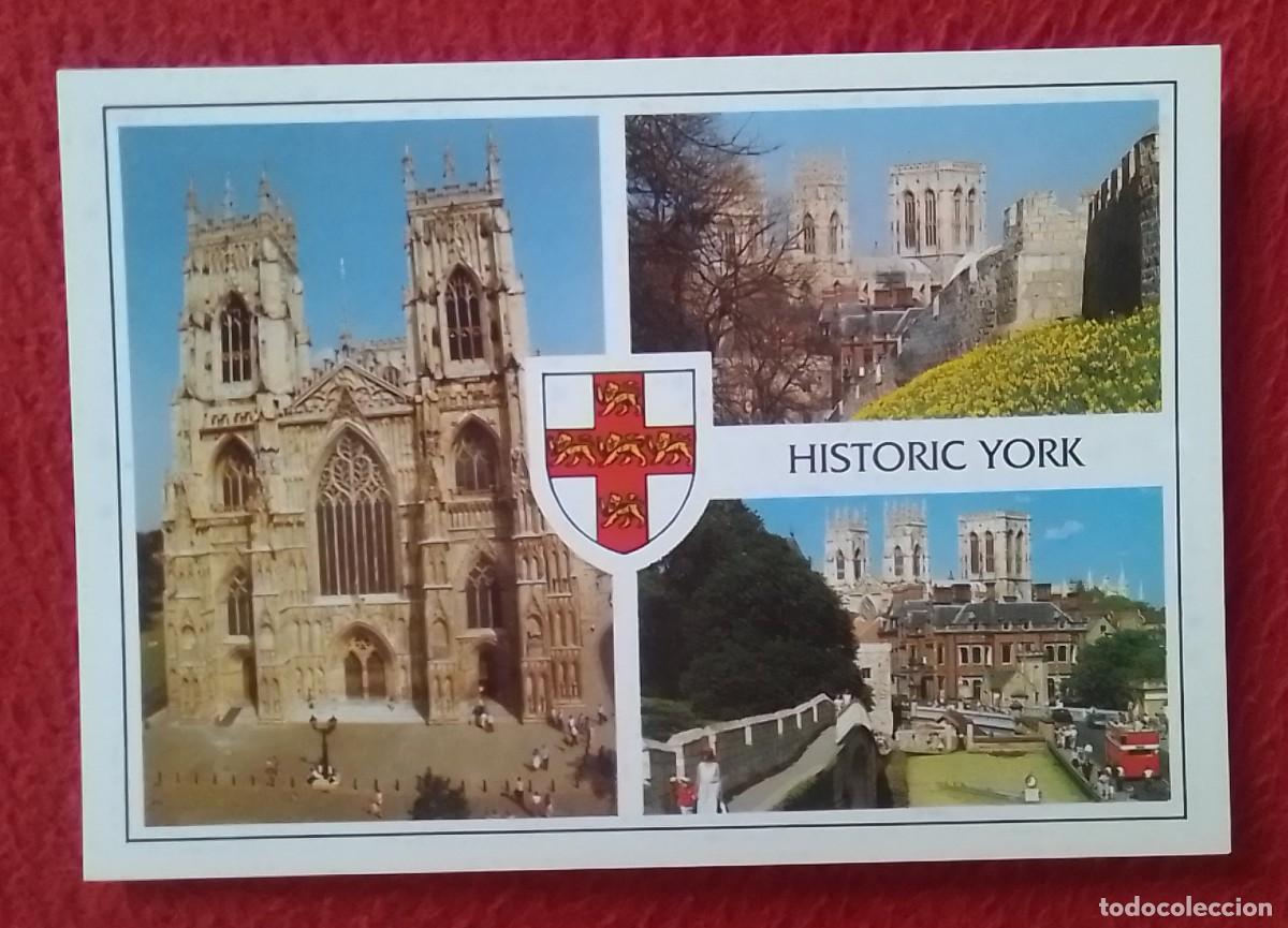 Cartoline: POSTAL CARTE POSTALE POST CARD HISTORIC YORK ENGLAND INGLATERRA THE MINSTER CITY WALLS..UK..VISTAS..