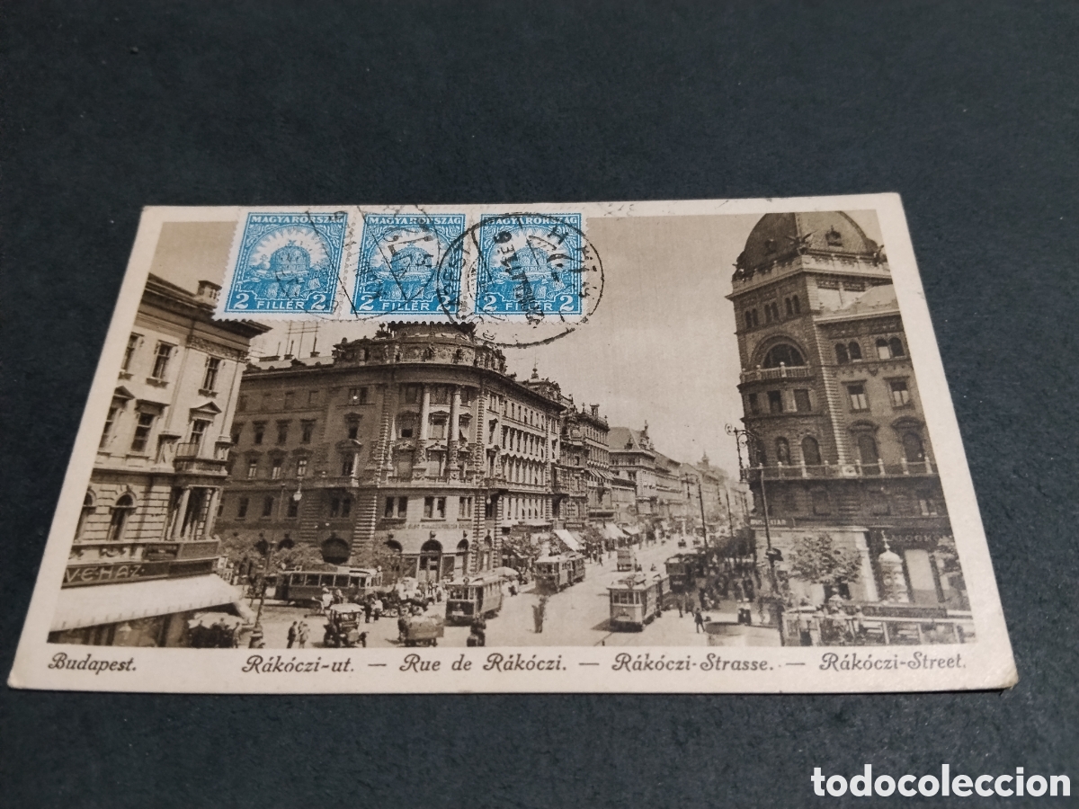 Postcards: Postal antigua Budapest, tranv&iacute;as, sellos
