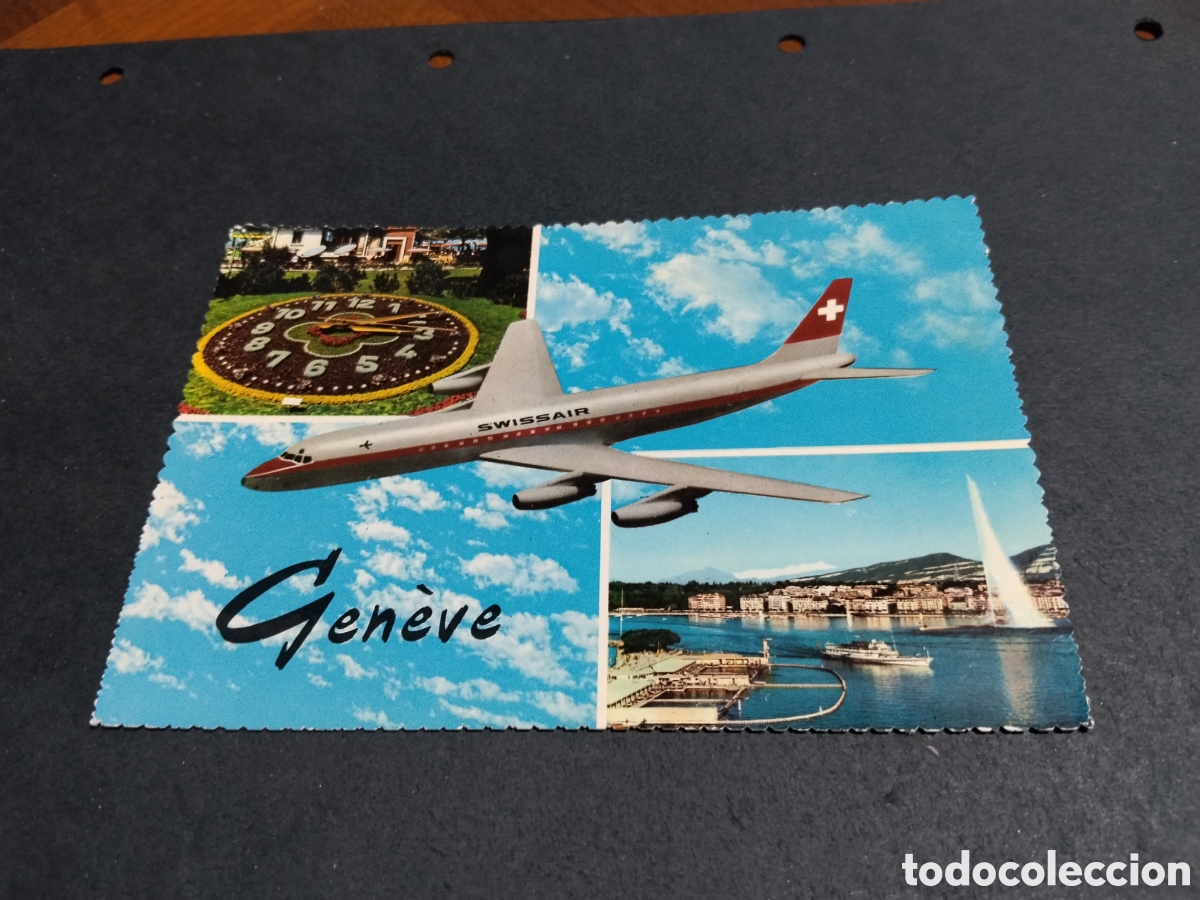 Postais: Postal Gen&egrave;ve Suiza avi&oacute;n swissair