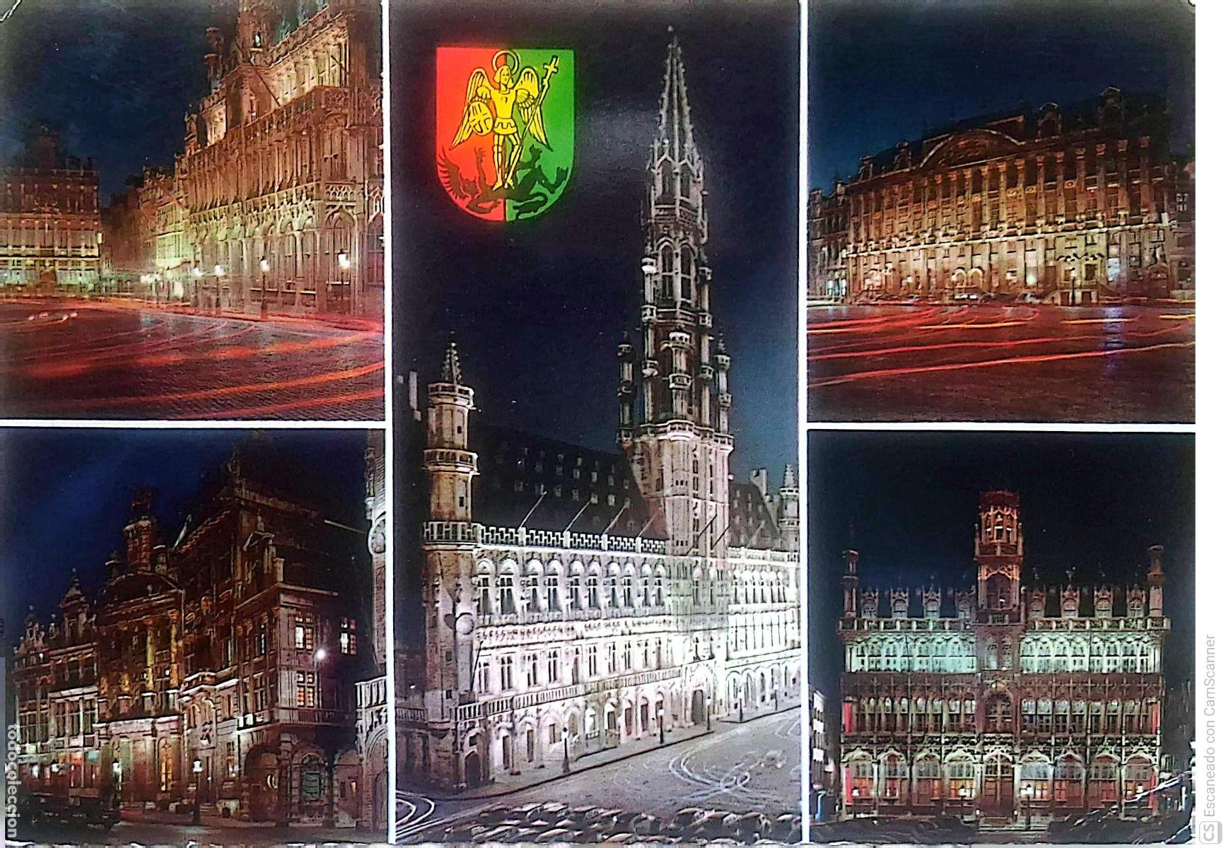 Postkarten: Bruselas. 20 Vistas varias. Usada con sello. Color