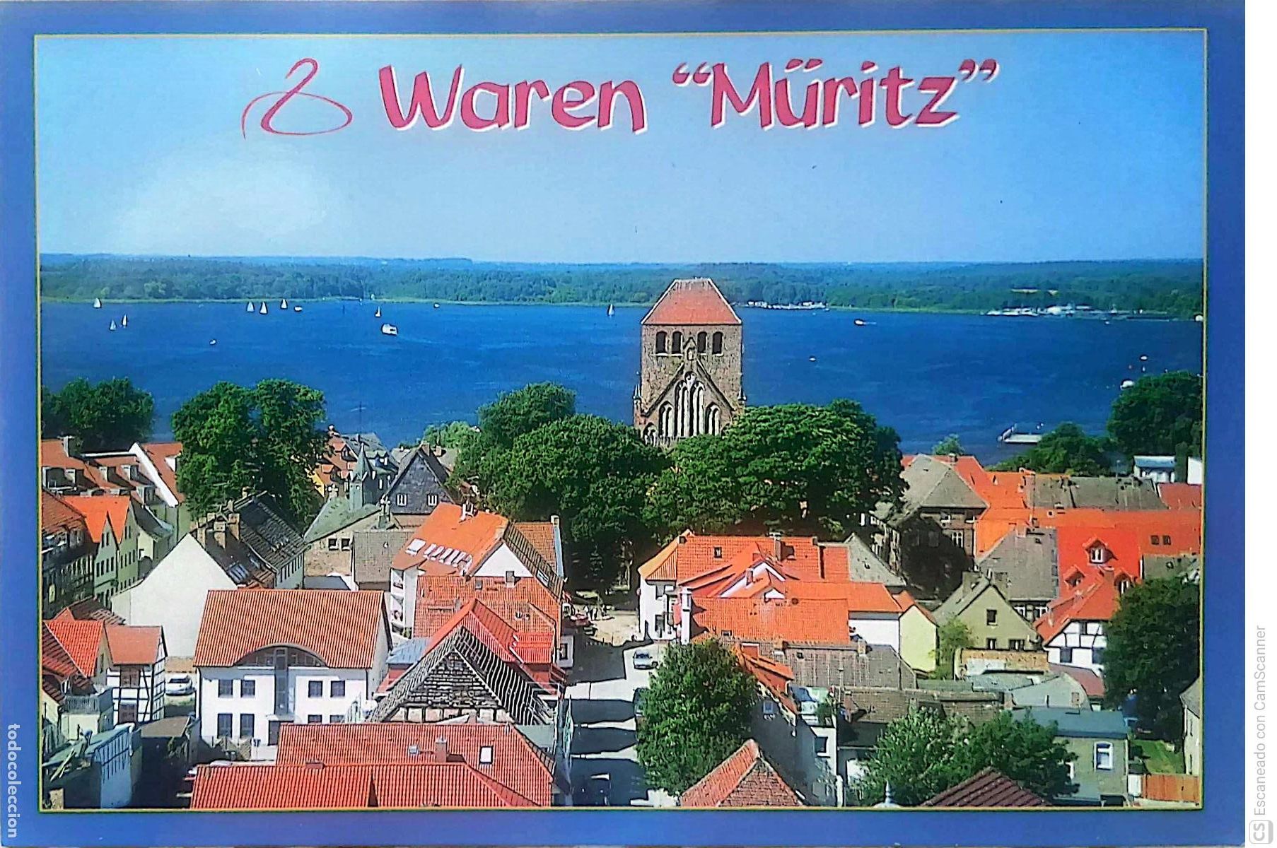 Postkarten: Waren (M&uuml;ritz), encatadora ciudad balnearia y tur&iacute;stica, en el norte de Alemania. Nueva. Color