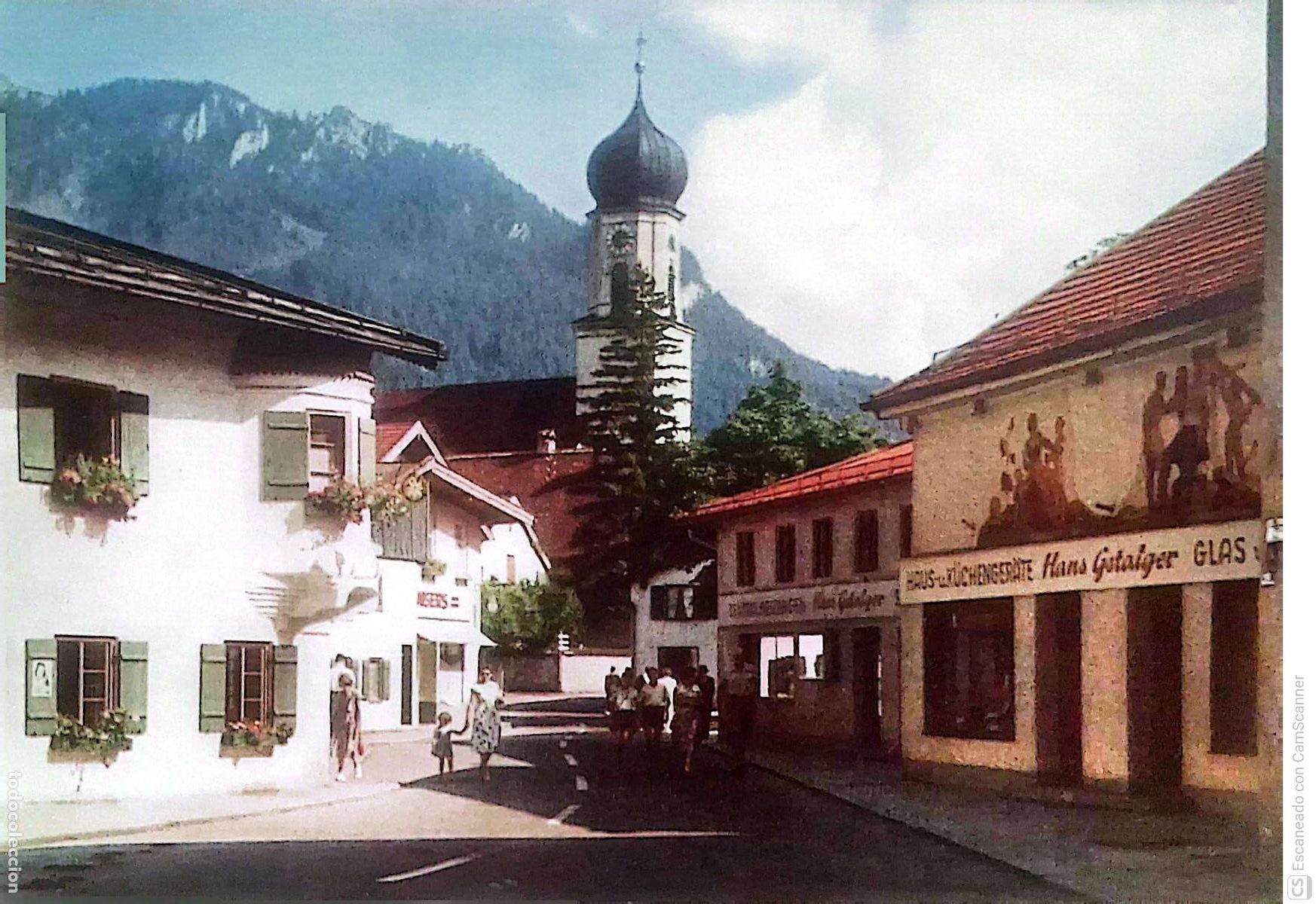 Postkarten: Oberammergau (Alemania). Pintoresco pueblo alpino, mundialmente conocido por la representaci&oacute;n monum