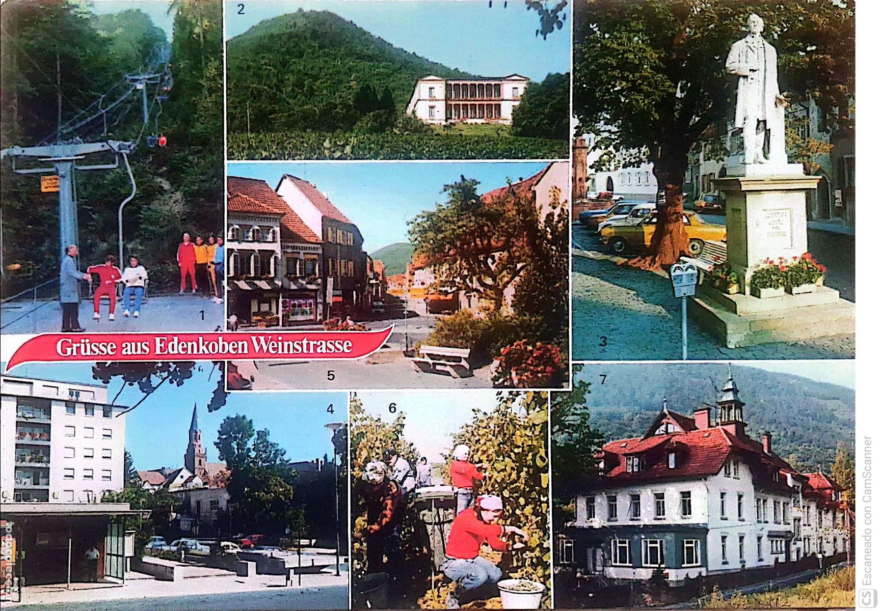 Postkarten: Edenkoben (Alemania). 194 Ciudad balnearia situada en la famosa Ruta del Vino Alemana. Nueva. Color