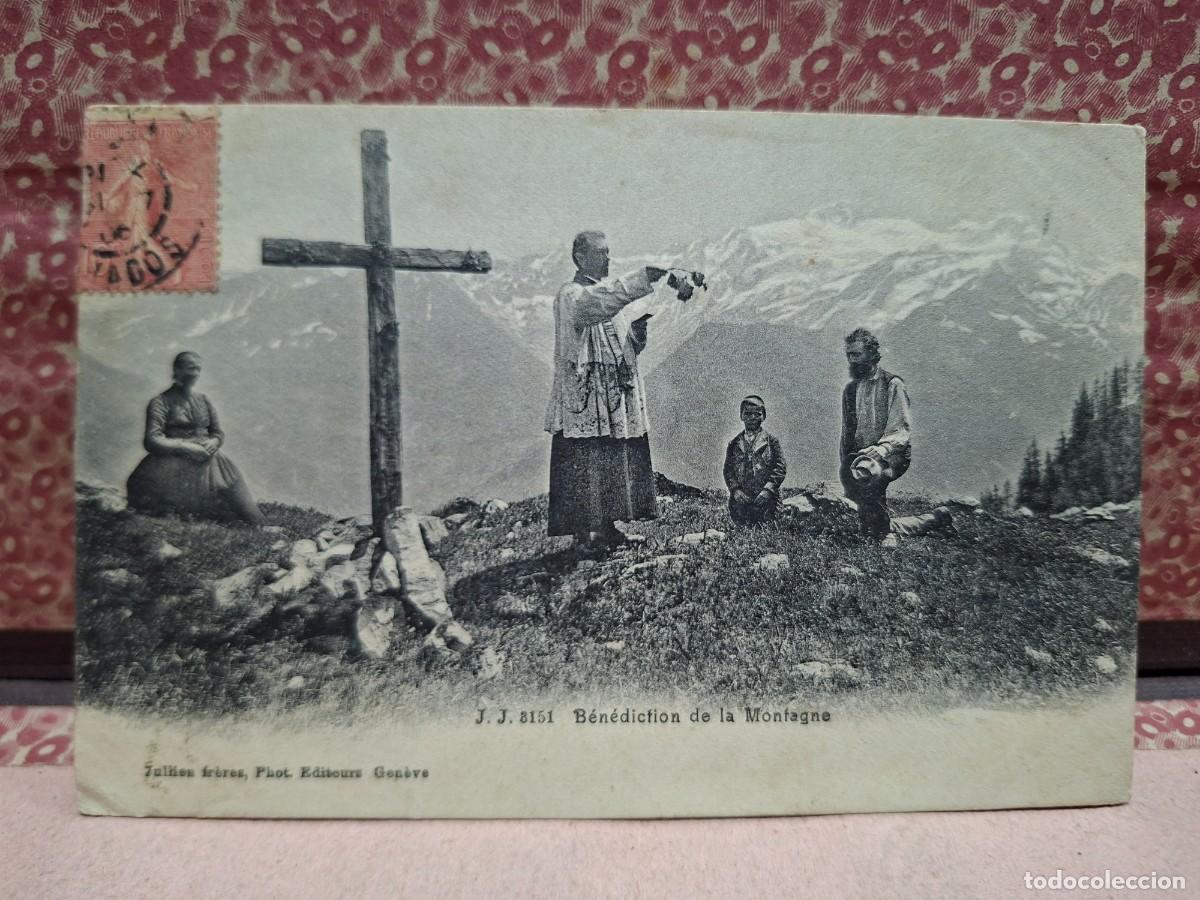 Cartoline: ANTIGUA POSTAL ALTA MONTA&Ntilde;A BENDICION RELIGIOSA MISA