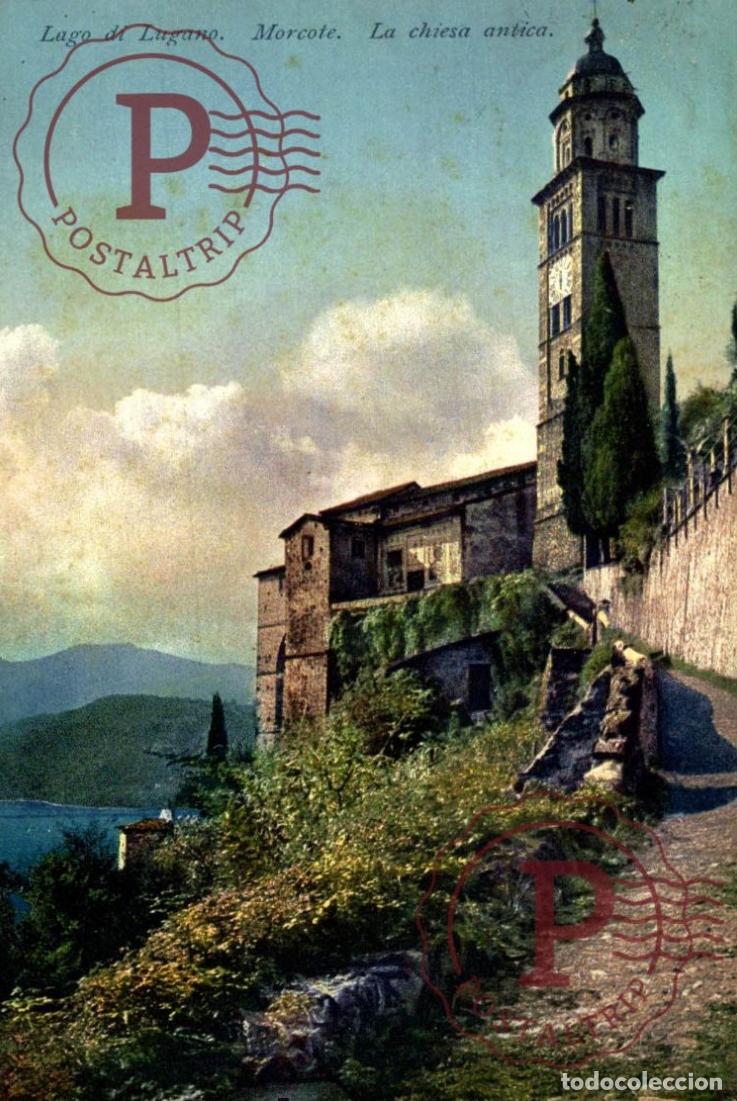 Postcards: LUGANO. Lago Di Lugano, Morcote. La Chiesa Antica. TESINO. SUIZA. SWISS. SWITZERLAND.