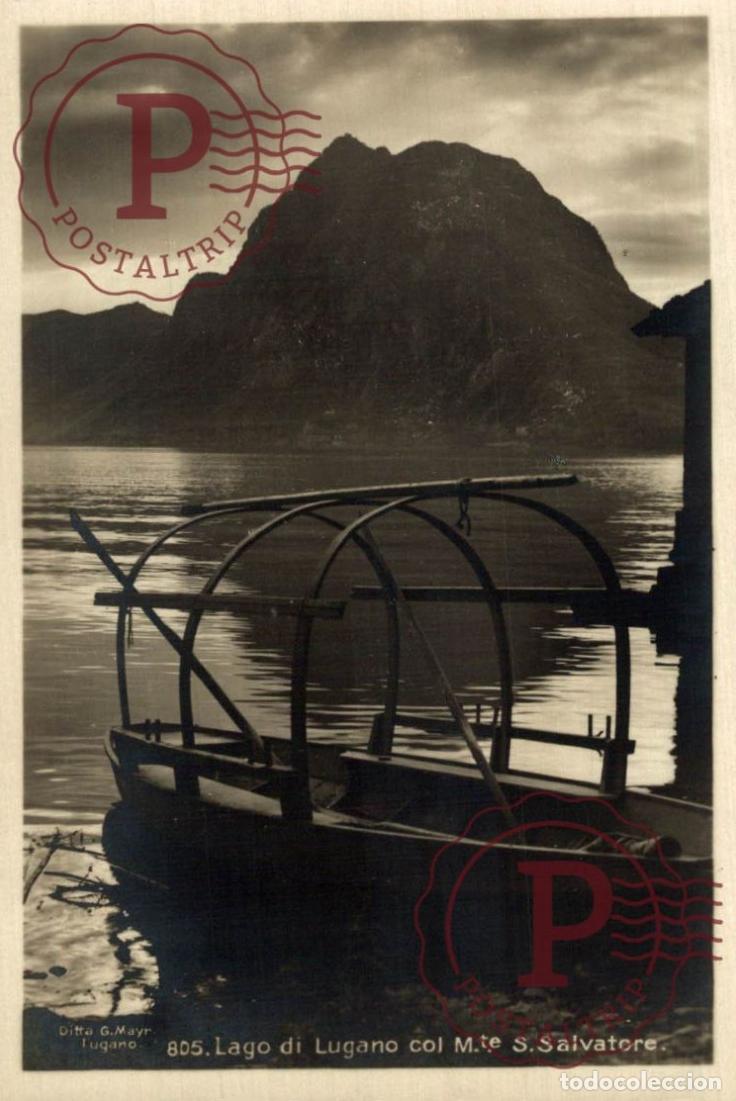 Postales: LUGANO. Lago Di Lugano col Monte S. Salvatore. TESINO. SUIZA. SWISS. SWITZERLAND.