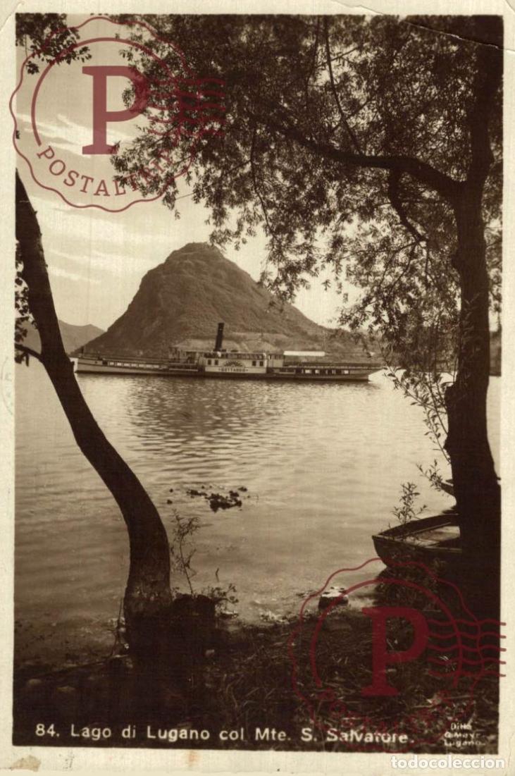 Postales: LUGANO. Lago Di Lugano col Mte. S. Salvatore. TESINO. SUIZA. SWISS. SWITZERLAND.