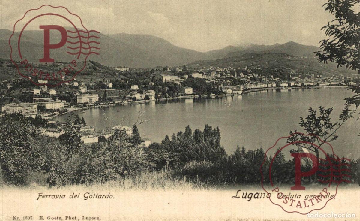 Postais: LUGANO. Ferrovia Del Gottardo. TESINO. SUIZA. SWISS. SWITZERLAND.