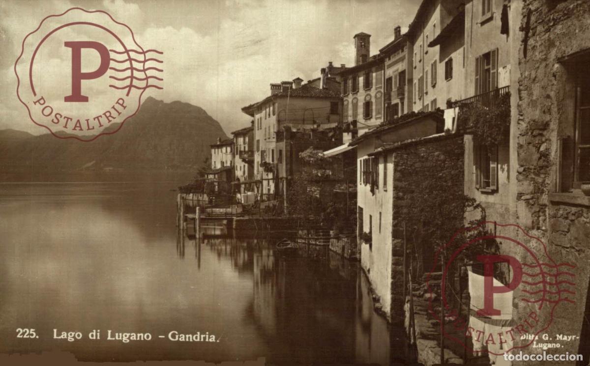 Postais: LUGANO. Lago Di Lugano, Gandr&iacute;a. TESINO. SUIZA. SWISS. SWITZERLAND.