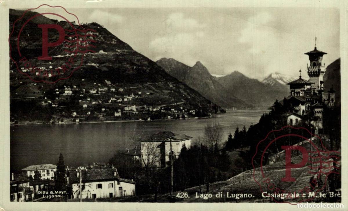 Postkarten: LUGANO. Lago Di Lugano, Castagnola e M. Br&egrave;. TESINO. SUIZA. SWISS. SWITZERLAND.