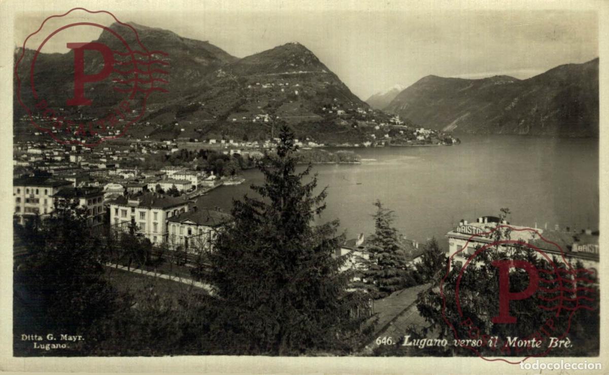 Postkarten: LUGANO. Lugano verso Il Monte Br&egrave;. TESINO. SUIZA. SWISS. SWITZERLAND.
