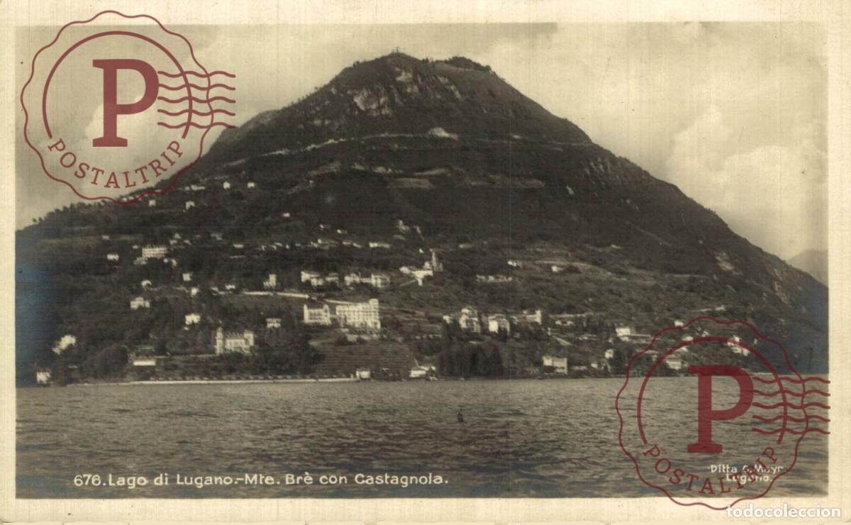 Postkarten: LUGANO. Lago Dil Lugano - Mte. Br&egrave; con Castagnola. TESINO. SUIZA. SWISS. SWITZERLAND.