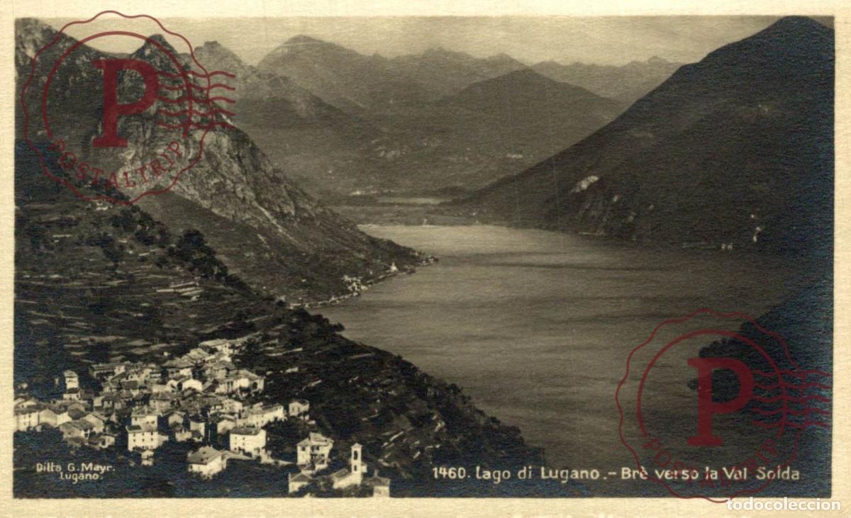 Cartoline: LUGANO. Lago Di Lugano - Br&egrave; verso la Val Solda. TESINO. SUIZA. SWISS. SWITZERLAND.