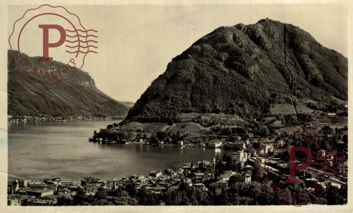 Cartoline: LUGANO. Lago Di Lugano col Monte S. Salvatore. TESINO. SUIZA. SWISS. SWITZERLAND.