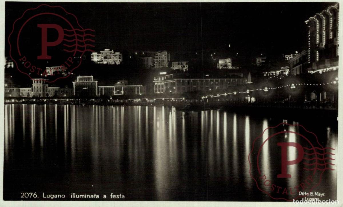Cartoline: LUGANO. Illuminata a Festa. TESINO. SUIZA. SWISS. SWITZERLAND.