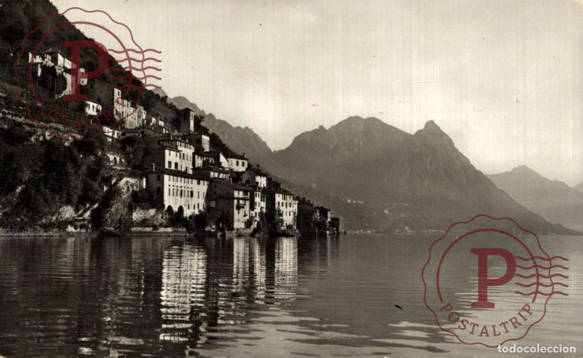 Cartoline: LUGANO. Gandr&iacute;a, Lago Di Lugano. TESINO. SUIZA. SWISS. SWITZERLAND.