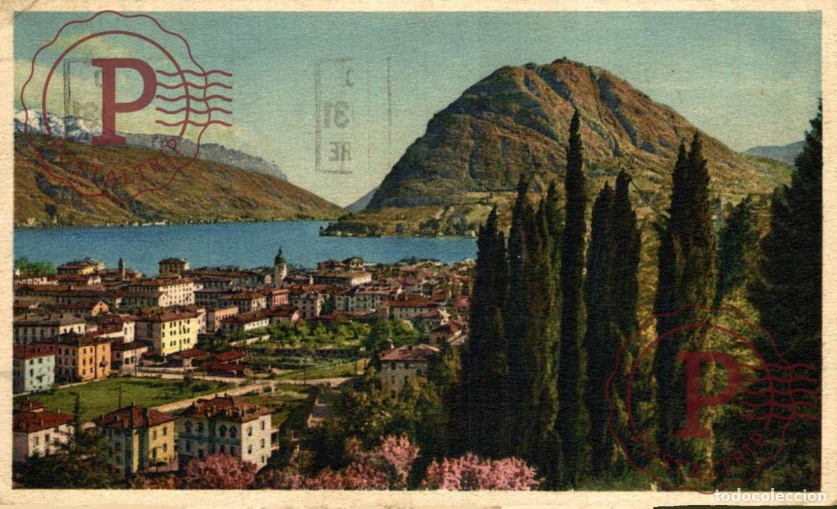 Cartoline: LUGANO. Lugano e Monte San Salvatore. TESINO. SUIZA. SWISS. SWITZERLAND.