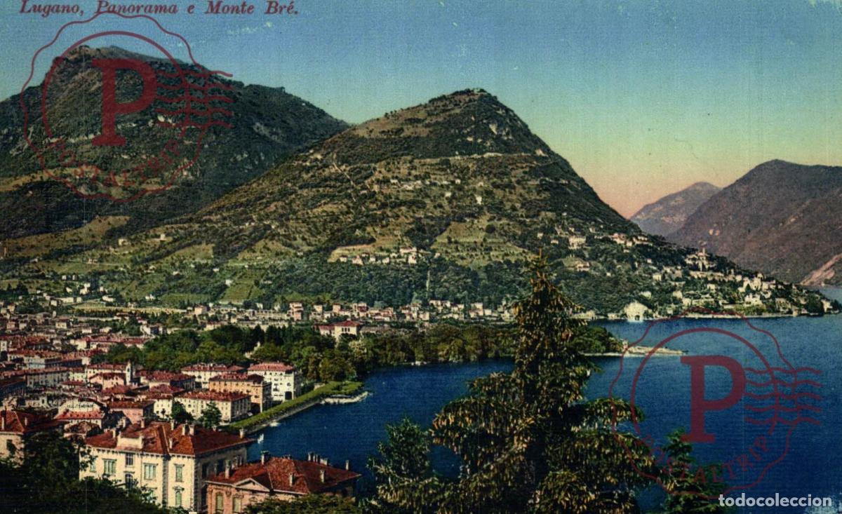 Cartoline: LUGANO. Panorama e Monte Br&egrave;. TESINO. SUIZA. SWISS. SWITZERLAND.