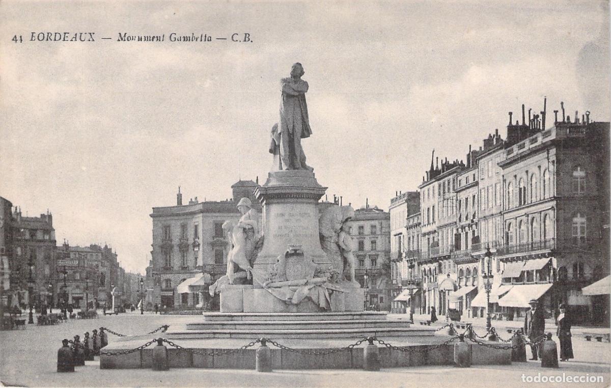 Postkarten: Postal antigua de Burdeos: Monumento Gambetta